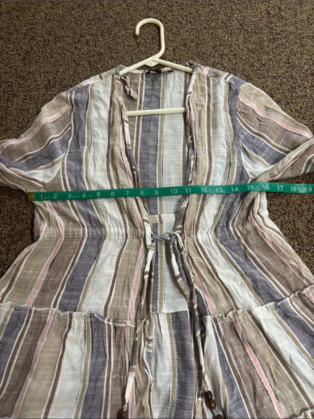 Spiaggia Dolce Striped Tie-Front Women's Swim Coverup - Stripe - Picture 3 of 10